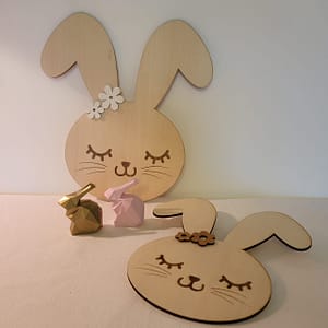 Décoration en bois Lapinou personnalisable, petite taille