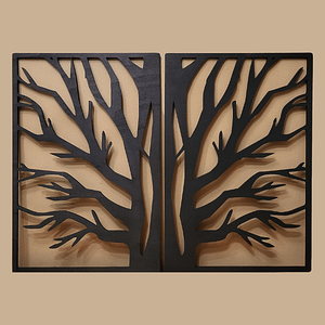 Cadre en bois duo forêt muraux pour décorer vos intérieur de façon élégante et moderne. Teinture noire