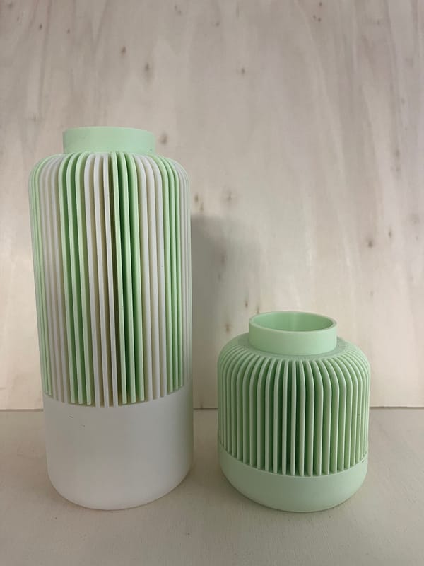 Vase Solea Strié – Vase Design Bicolore en Impression 3D Moderne