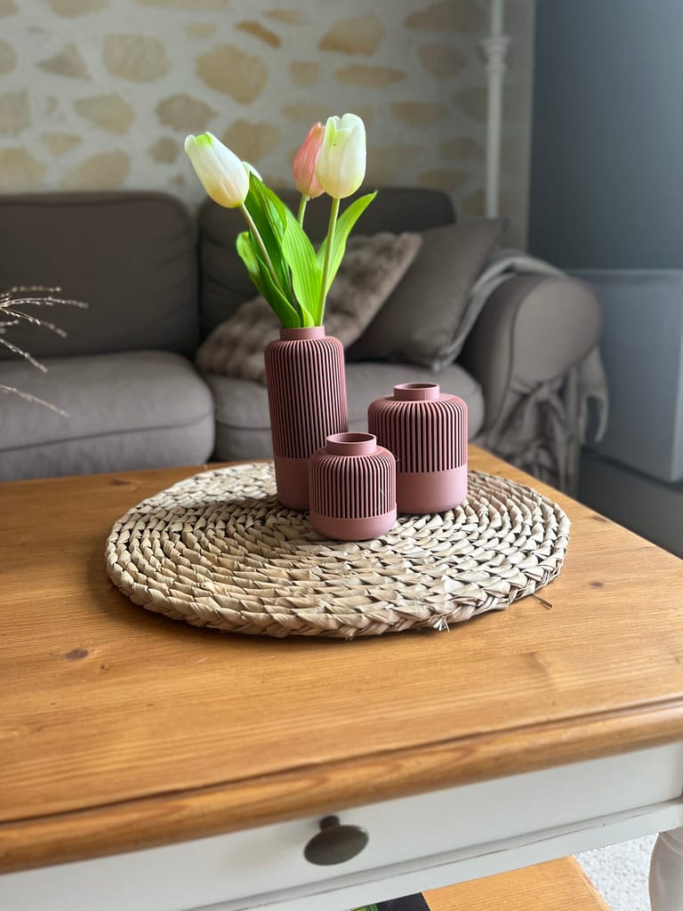 Lot de 3 Vases Emboîtables Solea – Personnalisables & Fabriqués en France