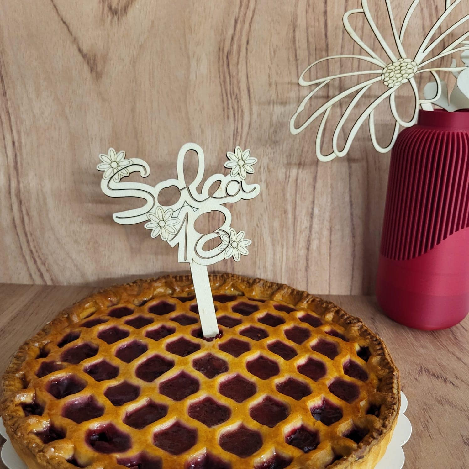 Topper en bois à mettre sur votre gâteau